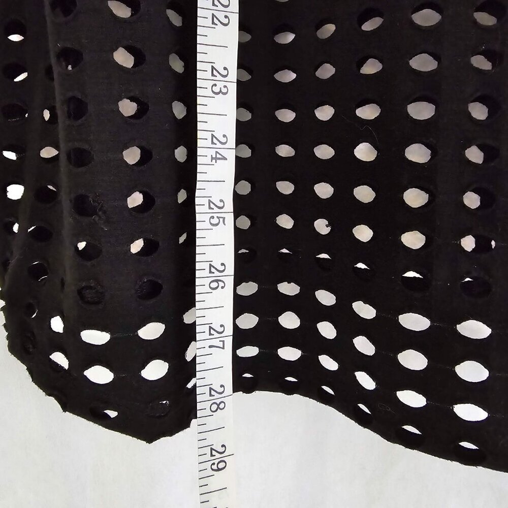 INC Macys Black Open Knot Eyelet Short Sleeve Shirt Cover Up So Soft Size 1X EUC - Picture 5 of 11